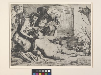 醉酒的西莱纳斯（蚀刻版画） 作者 朱塞佩·德·里贝拉