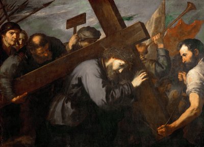 耶稣 portant la Croix - 背着十字架的基督 - Jose de Ribera (1591-1652)。 布面油画，c。 1635. 尺寸：144x198 厘米。 维也纳艺术史博物馆 作者 朱塞佩·德·里贝拉