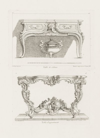 内阁桌，第六板（餐桌研究），pl。厄夫尔47 作者 JusteAurèleMeissonnier