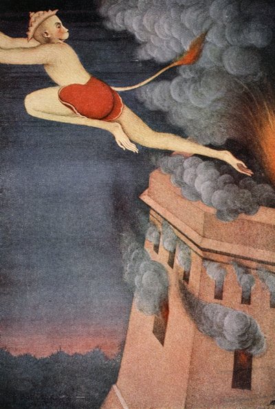 燃烧的兰卡，1913年。   作者 K文卡塔帕