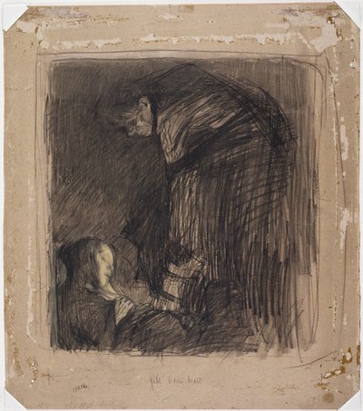 埋葬，c.1903（木炭，蜡笔和粉笔在船上） 作者 凯特·珂勒惠支