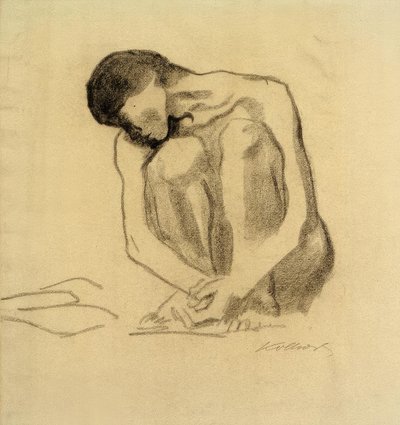 K.Kollwitz，蹲女性裸体 作者 Käthe Kollwitz