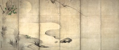 月光下的松与梅 作者 海保雄章