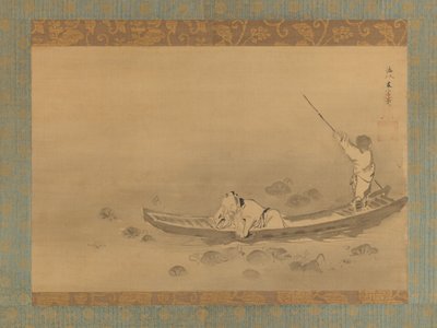 周茂树欣赏荷花》，17世纪中叶。 作者 海保雪月