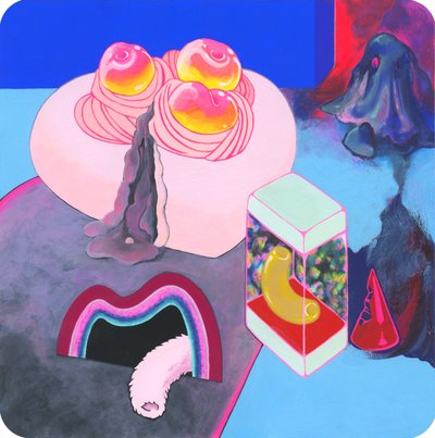 桃子味，2018（纸上混合媒介） 作者 来了