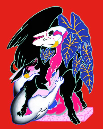 沉默的证人》，2020 年（棉布上的丙烯酸颜料） 作者 来了