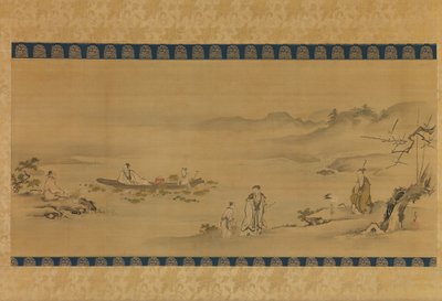 四个崇拜者，17世纪末至18世纪初。 作者 鹿野洋牧常信