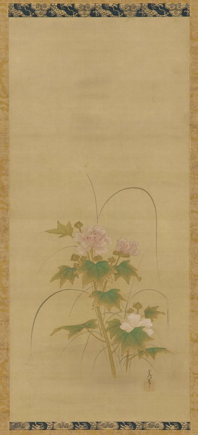 芙蓉花套装的一部分，江户时期，17世纪中叶至18世纪初。 作者 鹿野洋牧常信