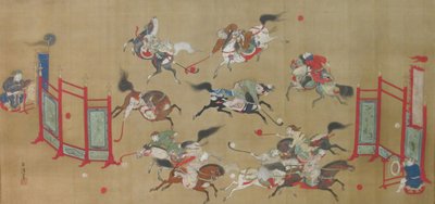 鞑靼人打马球，18世纪初。 作者 卡诺永仙院古信