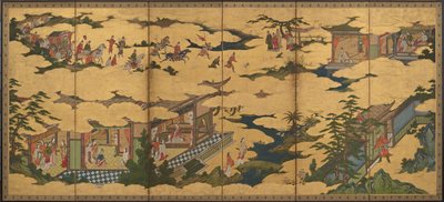 明皇和杨贵妃的生活场景，桃山时期，16世纪末-17世纪初 作者 鹿野光信