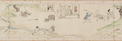 地藏菩萨所创造的奇迹，手抄本的一部分，江户时代，1627年。 作者 鹿野探游