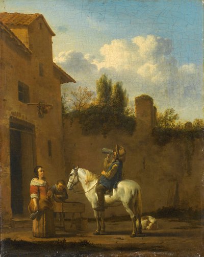 登上小号手，喝一杯，1650-60 作者 卡雷尔·杜哈丁（Karel Dujardin）