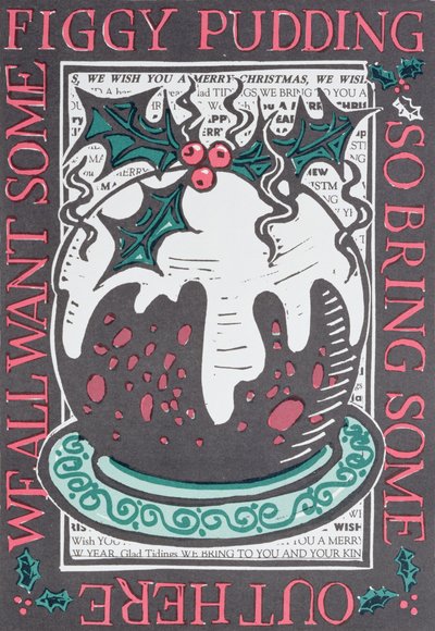 Figgy Pudding，1998（linocut on paper） 作者 凯伦·凯特（Karen Cater）