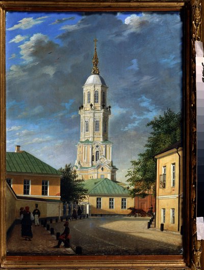 Krivokolenny pereulok a Moscou（莫斯科的 Krivokolenny pereulok）。卡尔-彼得洛维奇-博德里（1812-1894 年）的画作。纸面油画，55.3 x 39.7 厘米 作者 卡尔·弗里德里克·彼得罗维奇·博德里