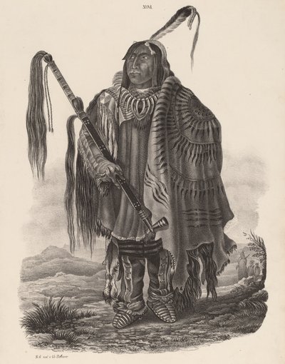 Ein Monitari Indianer, 1839. 作者 卡尔·博德默