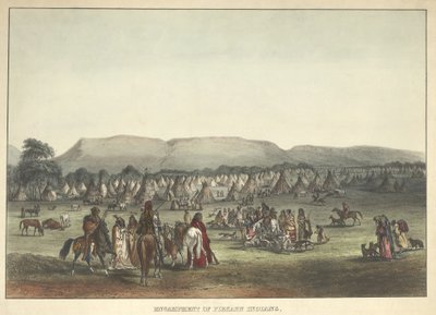 Piekann印第安人营地，酒吧。 1842 作者 卡尔·博德默