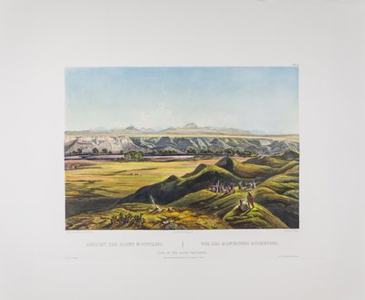表 44.落基山脉景色，博德默的《美国》，约 1836-43 年（纸面铜版雕刻） 作者 卡尔·博德默