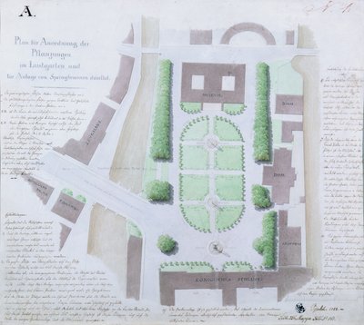 重新设计1828年的Lustgarten（纸和笔和墨水） 作者 卡尔·弗里德里希·辛克尔