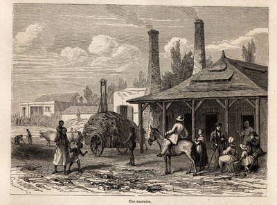 毛里求斯Riviere du Rempart的一家制糖厂，由Karl Girardet（1813-1871）绘制，用于说明Alfred Verney 1861年在毛里求斯的逗留。雕刻在《世界之旅》中，由Edouard Charton编辑。 作者 卡尔·吉拉德（Karl Girardet）