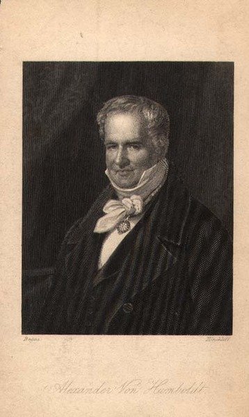 亚历山大-冯-洪堡（1769-1859），欣克利夫雕刻（平版）。 作者 卡尔·约瑟夫（之后）贝加斯