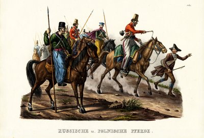 俄罗斯和波兰马，1824年 作者 卡尔·约瑟夫·布罗特曼