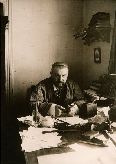 The author Alexander Ivanovich Kuprin (b/w photo) 作者 卡尔·卡洛维奇·布拉