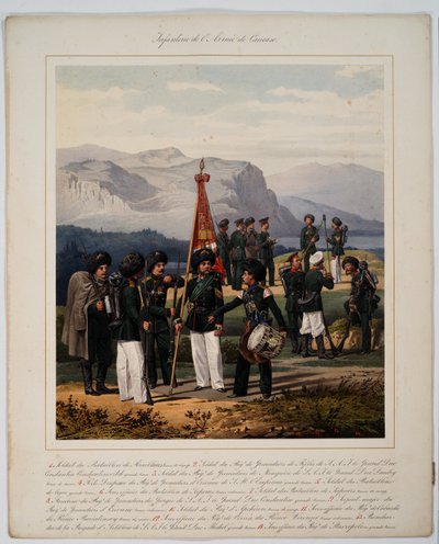 俄罗斯高加索陆军步兵，1867年 作者 卡尔·卡洛维奇·皮拉茨基