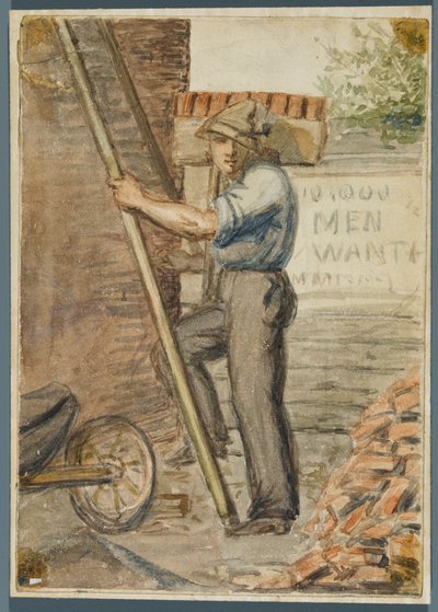 砖层，1864年（wc over black media underdrawing） 作者 卡尔·吕勒·穆勒