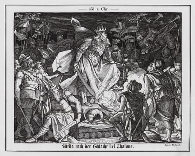 451 年夏隆战役后的匈奴王阿提拉（雕刻） 作者 卡尔·路德维希·阿道夫·埃哈特