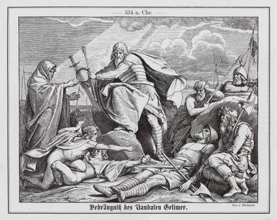 汪达尔人最后一任国王格利默的倒台，534 年（雕刻） 作者 卡尔·路德维希·阿道夫·埃哈特