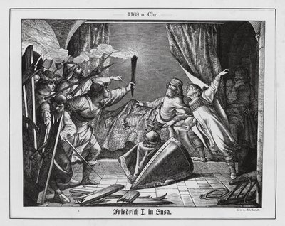 西本尼希的哈特曼伪装成腓特烈-巴巴罗萨，使皇帝得以逃离意大利苏萨 作者 卡尔·路德维希·阿道夫·埃哈特