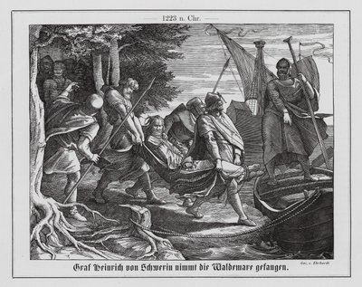 丹麦的瓦尔德马尔二世被亨利一世俘虏，施威林伯爵 作者 卡尔·路德维希·阿道夫·埃哈特
