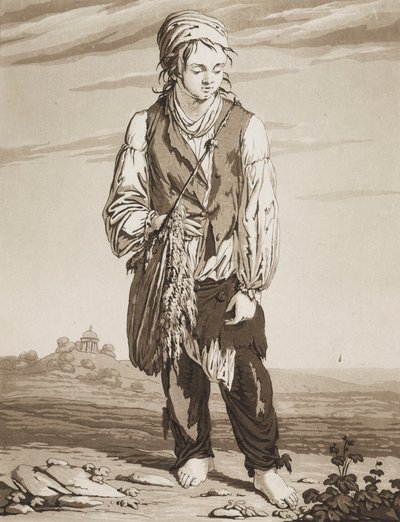 年轻的乞丐》，约1800年。 作者 卡尔·路德维希·伯恩哈德·布赫霍恩