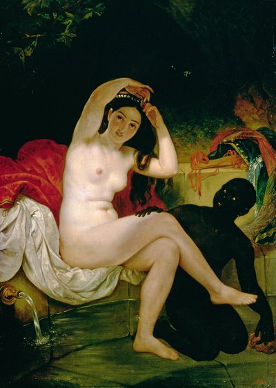 维尔萨维亚，或带着黑人奴隶的浴女（布面油画） 作者 卡尔·巴甫洛维奇·布留洛夫