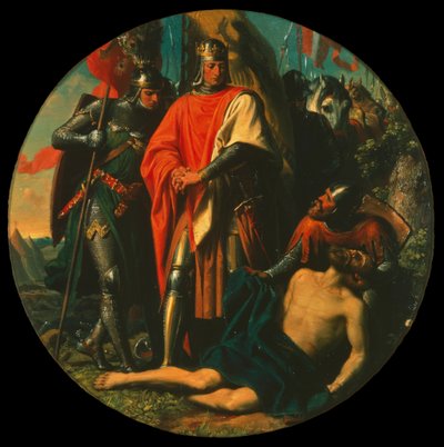 鲁道夫一世在战胜奥托卡后的运动场上，1278年，约1868年。 作者 卡尔·冯·布拉斯