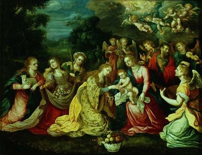 圣凯瑟琳的神秘婚姻 作者 Kasper 或 Gaspar van den (attr. To) Hoecke