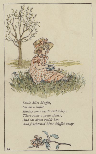 Little Miss Muffet（彩色石版画） 作者 凯特（后）格林纳威