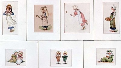 儿童玩耍的微型水彩画集 作者 凯特·格林威（Kate Greenaway）