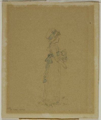 和猫在一起的女孩 作者 凯特·格林威（Kate Greenaway）