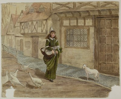带着鸡蛋和鹅的女孩 作者 凯特·格林威（Kate Greenaway）