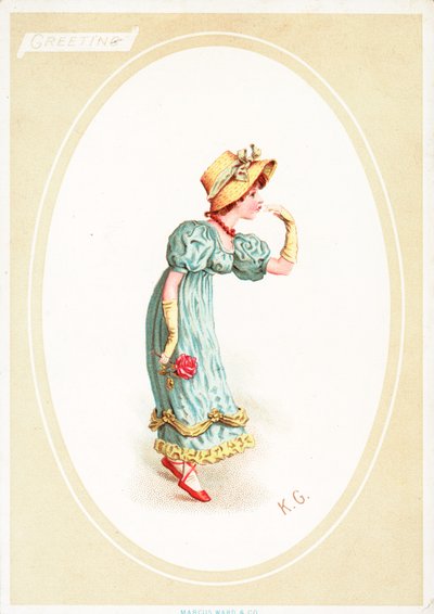 问候卡（chromolitho） 作者 凯特·格林威（Kate Greenaway）