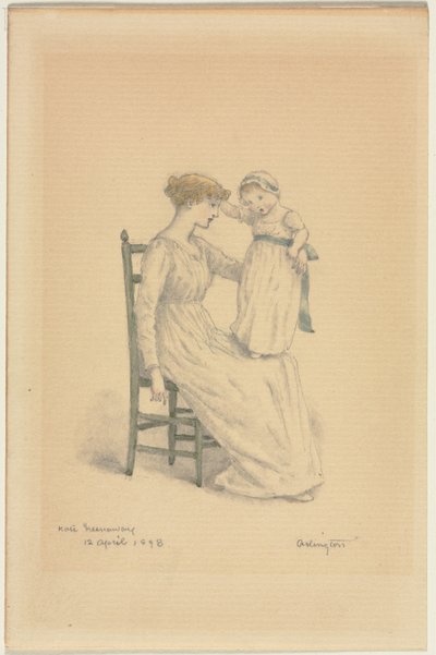 母亲和儿童，1898年。 作者 凯特·格林威（Kate Greenaway）