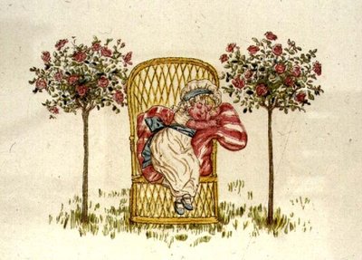 睡觉，来自《儿童生活的一天》。 作者 凯特·格林威（Kate Greenaway）