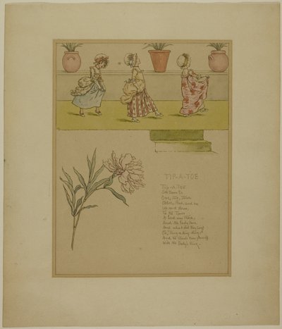 踮起脚尖》的研究，选自《万寿菊花园 作者 凯特·格林威（Kate Greenaway）