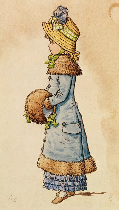 周日最佳 - 穿着蓝色衣服的年轻女孩 作者 凯特·格林威（Kate Greenaway）