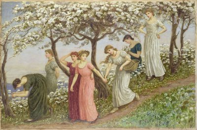 通过白花，1891年（wc） 作者 凯特·格林威（Kate Greenaway）