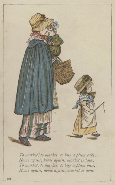 去市场，去市场，买一块梅花蛋糕 作者 凯特·格林威（Kate Greenaway）