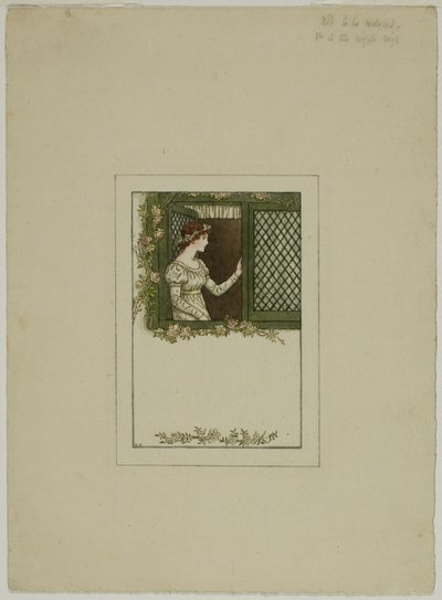 格子窗前的女人 作者 凯特·格林威（Kate Greenaway）