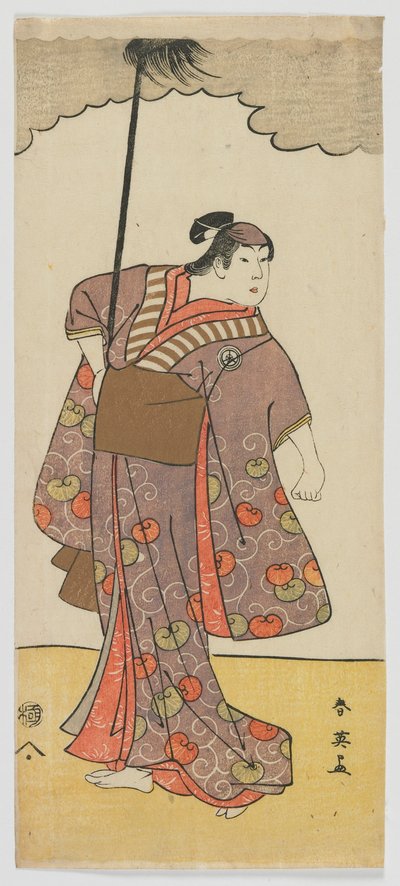 演员Iwai Hanshiro IV作为女性yakko（步兵）江户时代，c.1791（彩色木版画） 作者 胜川顺蛋