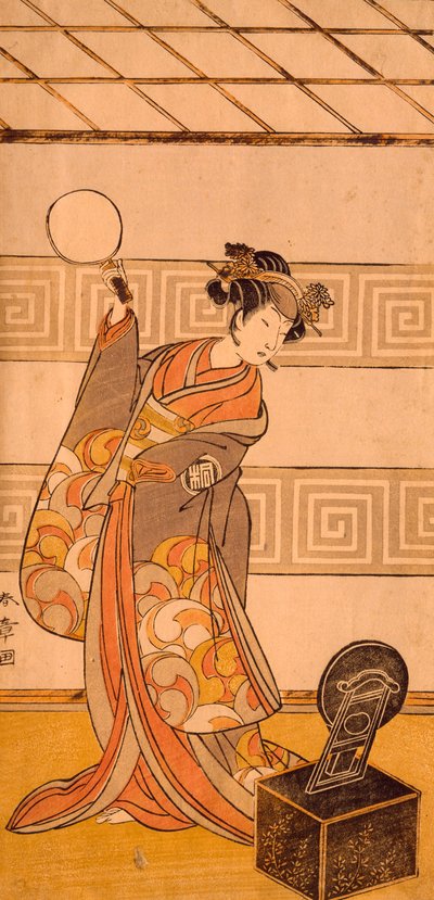 演员Arashi Sangoro II的女性角色，由Katsukawa Shunsho（1726-1792）绘制，木刻，日本，日本文明 作者 胜川俊町